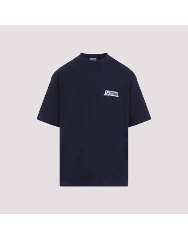 [해외직구] 26FW 발렌시아가 마스킹 테이프 티셔츠 미디움 핏 764235 TTVL6 8065 NAVY