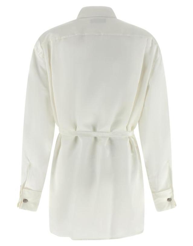 발렌시아가 [해외직구] 26SS 발렌시아가 바이오테크 실크 새틴 랩 셔츠 857842TTN149002 White 착용컷