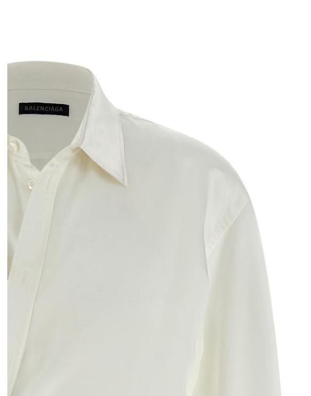 발렌시아가 [해외직구] 26SS 발렌시아가 바이오테크 실크 새틴 랩 셔츠 857842TTN149002 White 착용컷