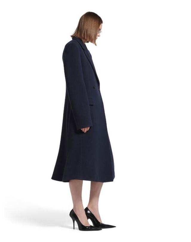 발렌시아가 [해외직구] 25FW 발렌시아가 플레어 울 코트 850608TQU14 8230 BLUE 착용컷
