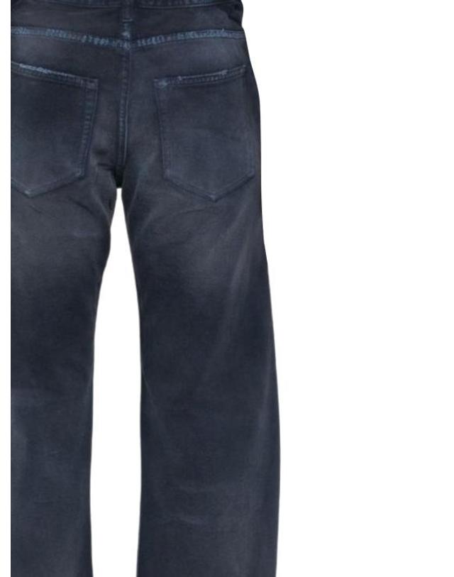 발렌시아가 [해외직구] 26SS 발렌시아가 커브드 Waist 팬츠 848019 TTW648074 NAVY DIRTY DARK BLUE 착용컷
