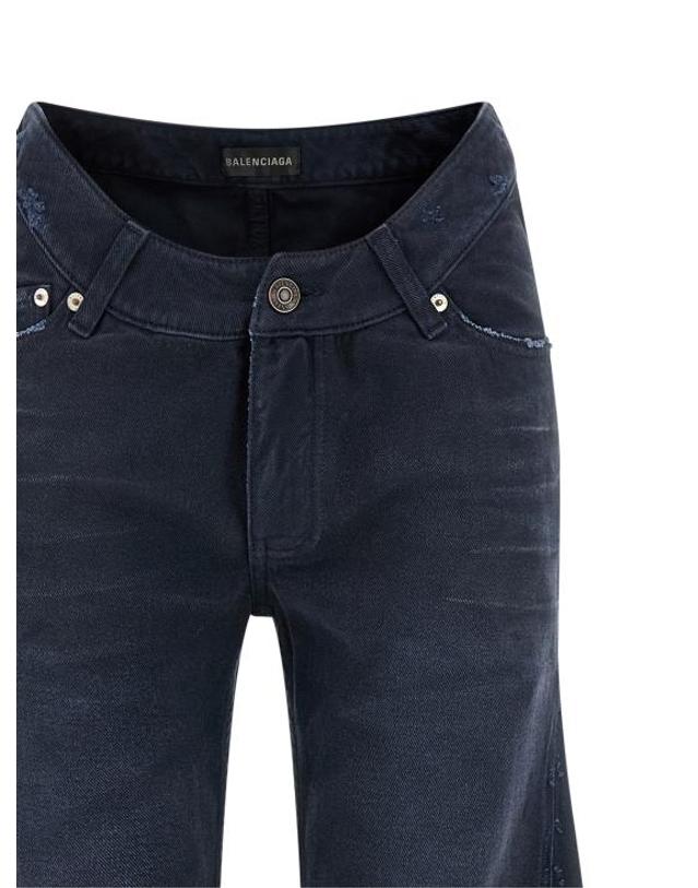 발렌시아가 [해외직구] 26SS 발렌시아가 커브드 Waist 팬츠 848019TTW648074 Blue 착용컷