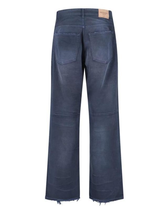 발렌시아가 [해외직구] 26SS 발렌시아가 커브드 니 팬츠 857194 TTW648074 Blue 착용컷