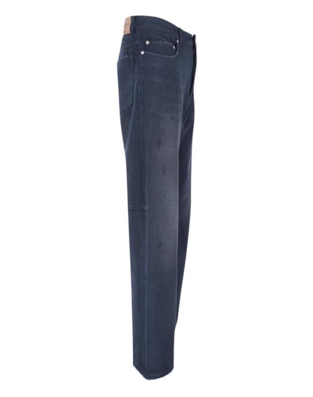 발렌시아가 [해외직구] 26SS 발렌시아가 커브드 니 팬츠 857194 TTW648074 Blue 착용컷