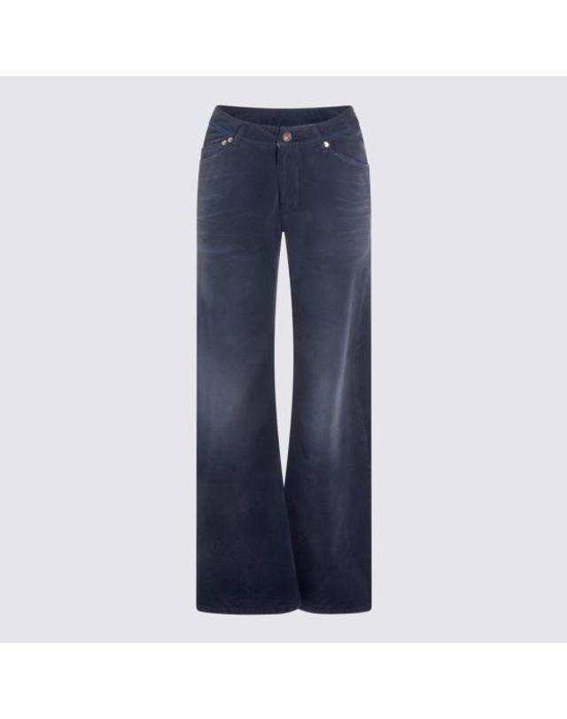 발렌시아가 [해외직구] 26SS 발렌시아가 커브드 Waist 팬츠 848019 TTW648074 DIRTY DARK BLUE 착용컷