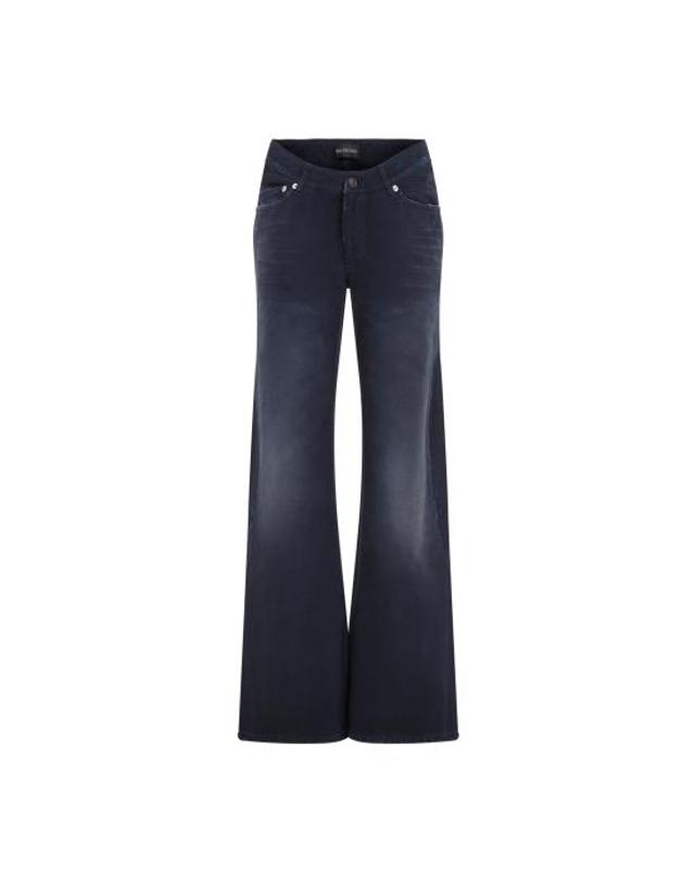 발렌시아가 [해외직구] 26SS 발렌시아가 커브드 Waist 팬츠 848019 TTW64 8074 NAVY DIRTY DARK BLUE 착용컷