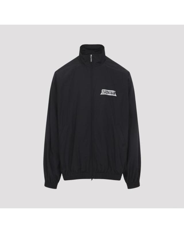 발렌시아가 [해외직구] 발렌시아가 마스킹 테이프 미디엄 핏 트랙수트 재킷 857713 TPQ381000 BLACK 착용컷