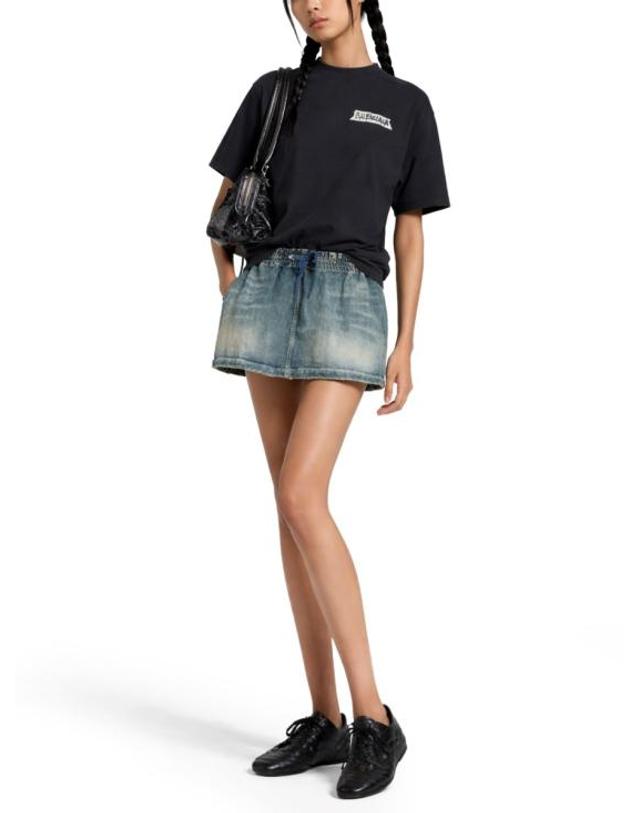 발렌시아가 [해외직구] 26FW 발렌시아가 마스킹 테이프 티셔츠 850990 TTVL61041 BLACK 착용컷