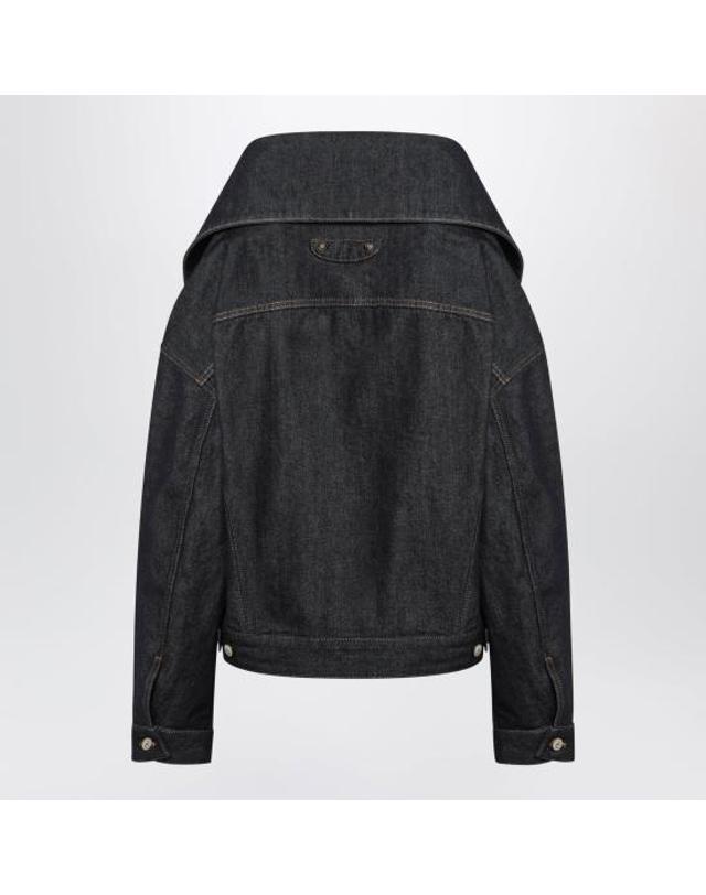 발렌시아가 [해외직구] 26FW 발렌시아가 스탠딩 카라 크롭 박시 데님 자켓 A00977TVWA4 Blue 착용컷