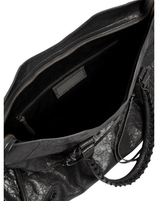 발렌시아가 [해외직구] 26FW 발렌시아가 르 시티 백 라지 8657652ACFH 1000 BLACK 착용컷