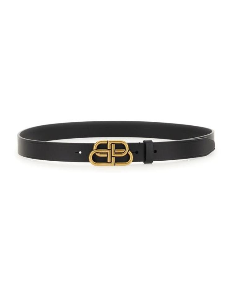 [해외] 26FW 발렌시아가 BB 씬 레더 벨트 581690 1CH041000 BLACK FA6SXX10332