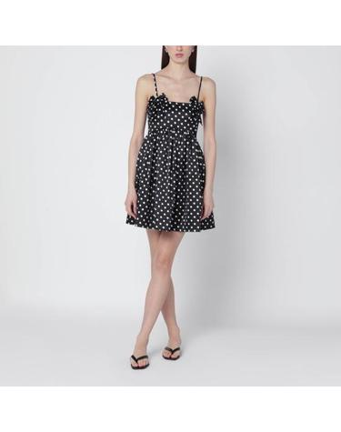[해외직구] 26SS 가니 폴카 도트 새틴 미니 드레스 A10301936904 Black