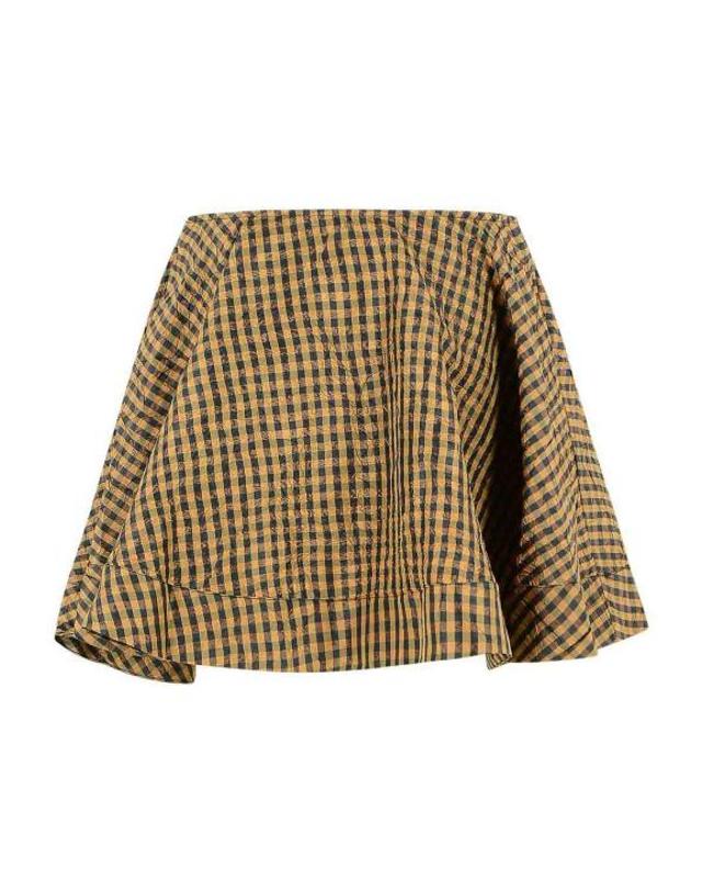 가니 [해외직구] 26SS 가니 크링클 체크 미니 서클 스커트 A1090074925 Brown 착용컷