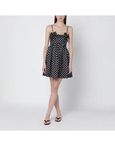 [해외직구] 26SS 가니 폴카 도트 새틴 미니 드레스 A10301936904 099 BLACK