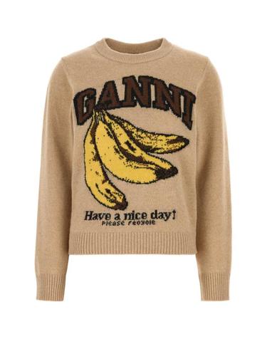 [해외직구] 26SS 가니 그래픽 울 니트 A1070265 118 Beige o Tan
