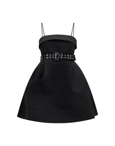 [해외직구] 26SS 가니 숏 원피스 A1030437 099 BLACK