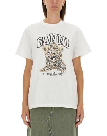 [해외직구] 가니 베이직 저지 레오파드 릴렉스드 티셔츠 T4124 943 ANIMALIER