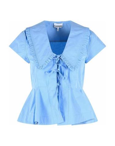 [해외직구] 26FW 가니 블라우스 A1040341ZZL LIGHT BLUE