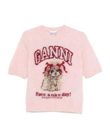 [해외직구] 26SS 가니 브러쉬드 알파카 스웨터 A1070093868 CHALK PINK