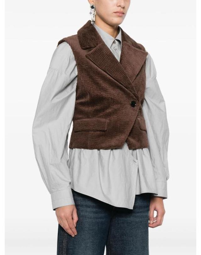 가니 [해외직구] 25FW 가니 베스트 W0766979 BROWN 착용컷