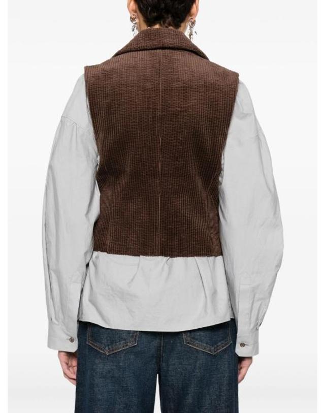 가니 [해외직구] 25FW 가니 베스트 W0766979 BROWN 착용컷