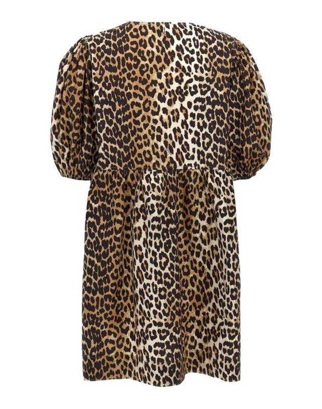 가니 [해외직구] 26SS 가니 프린티드 타이 스트링 포플린 미니 드레스 F9758943 ANIMAL PRINT 착용컷