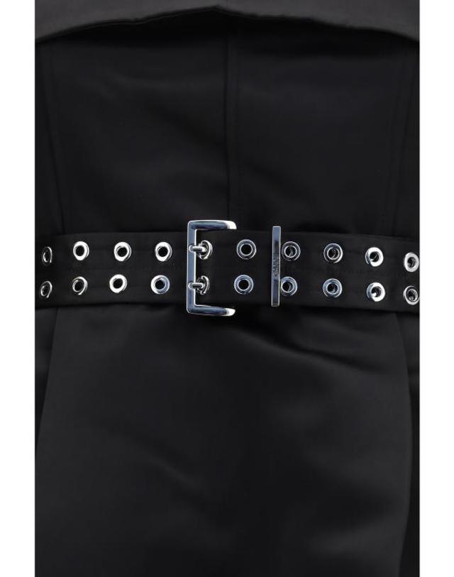 가니 [해외직구] 26SS 가니 숏 원피스 A1030437 099 BLACK 착용컷