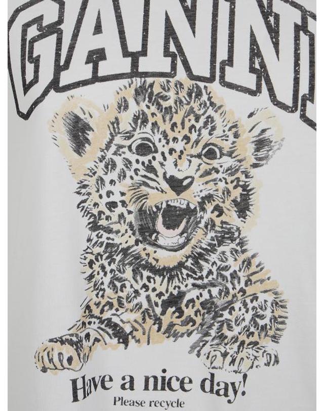 가니 [해외직구] 26FW 가니 베이직 저지 레오파드 릴렉스드 티셔츠 T4124 099 943 LEOPARD 착용컷