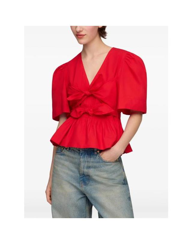 가니 [해외직구] 26FW 가니 블라우스 A1040485 474 RED 착용컷