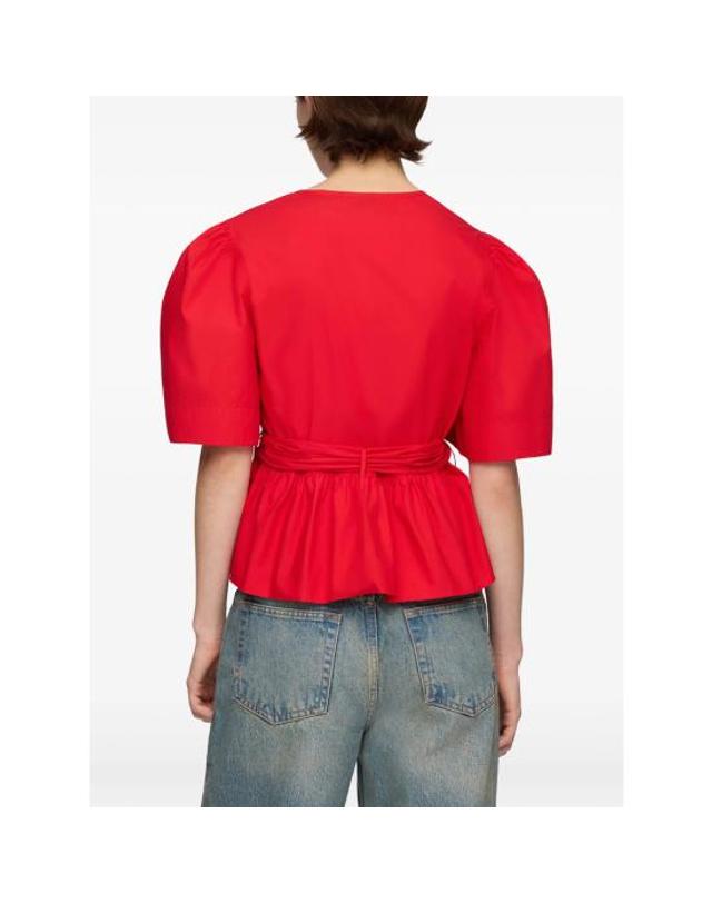 가니 [해외직구] 26FW 가니 블라우스 A1040485 474 RED 착용컷