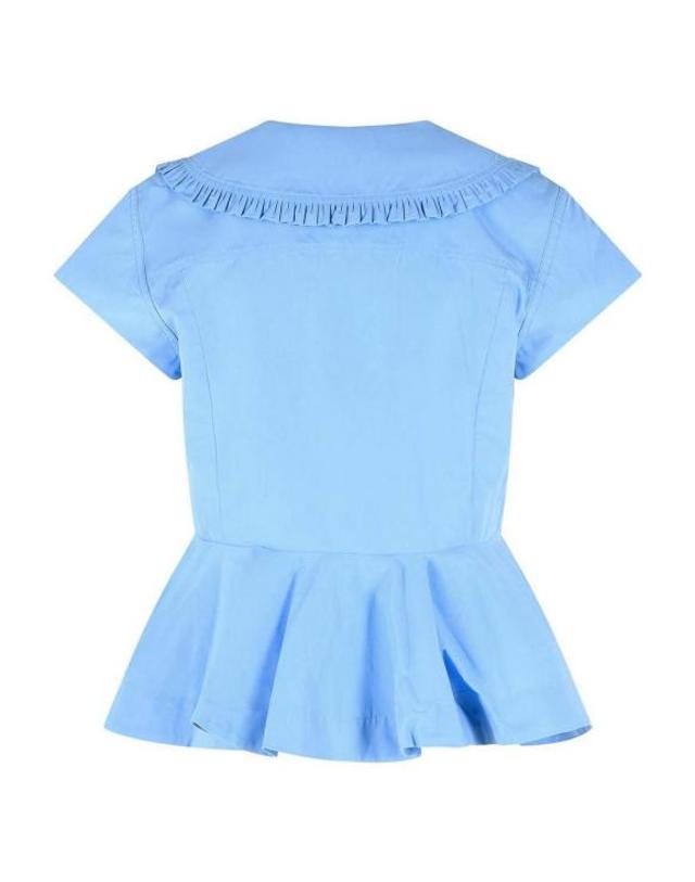 가니 [해외직구] 26FW 가니 블라우스 A1040341ZZL LIGHT BLUE 착용컷