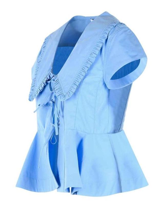 가니 [해외직구] 26FW 가니 블라우스 A1040341ZZL LIGHT BLUE 착용컷
