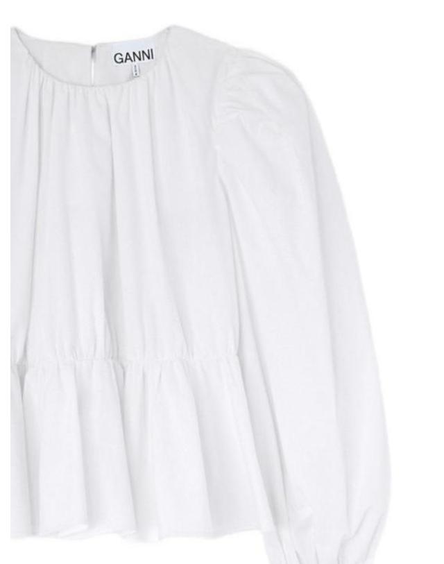 가니 [해외직구] 26FW 가니 긴팔 티셔츠 A1040500 151 BRIGHT WHITE 착용컷