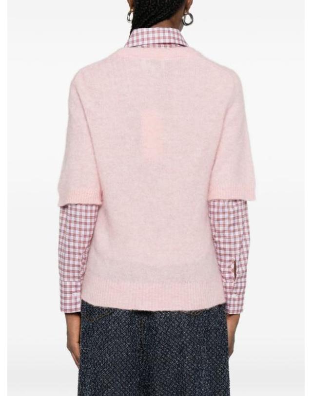 가니 [해외직구] 26SS 가니 브러쉬드 알파카 스웨터 A1070093868 CHALK PINK 착용컷
