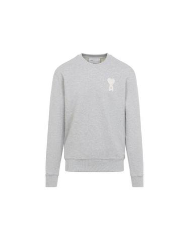 [해외직구] 26SS 아미 빅 하트 로고 코튼 니트 스웨트셔츠 USW787730 A161 GREY MEL