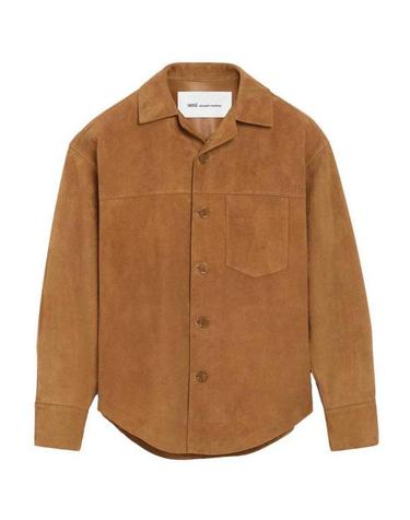 [해외직구] 26SS 아미 고트 레더 버튼 오버셔츠 USH826LH0059236 BROWN