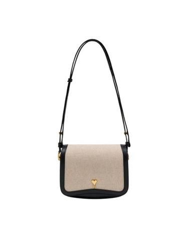 [해외직구] 26SS 아미 스몰 하트 로고 글레이즈드 레더 파리 백 ULL717AW0002 1360 BLANC CREME NOIR