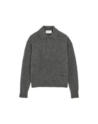 [해외직구] 26FW 아미 알파카 아미 롱 슬리브 폴로 스웨터 HPL405 KN0021 A189 GREY