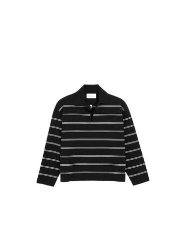 [해외직구] 26FW 아미 폴로 티셔츠 UPL459 KN0194 004 BLACK WHITE