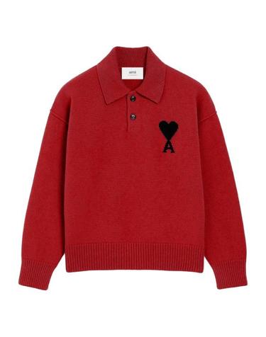 [해외직구] 26FW 아미 폴로 티셔츠 UPL409 018A252 RUBY RED BLACK