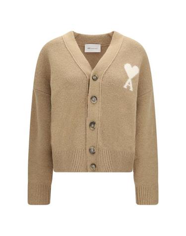 [해외직구] 26FW 아미 빅 하트 로고 알파카 니트 가디건 UKC365KN0135 A278 BEIGE