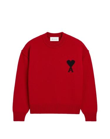[해외직구] 26FW 아미 빅 하트 울 크루넥 스웨터 UKS838018 A252 RED