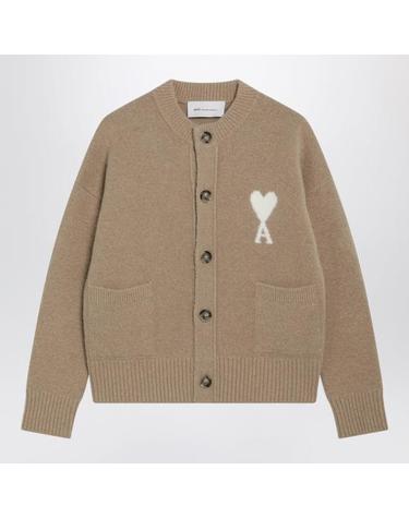 [해외직구] 26FW 아미 ADC 하트 인타르시아 알파카 니트 가디건 UKC366KN0135 Beige