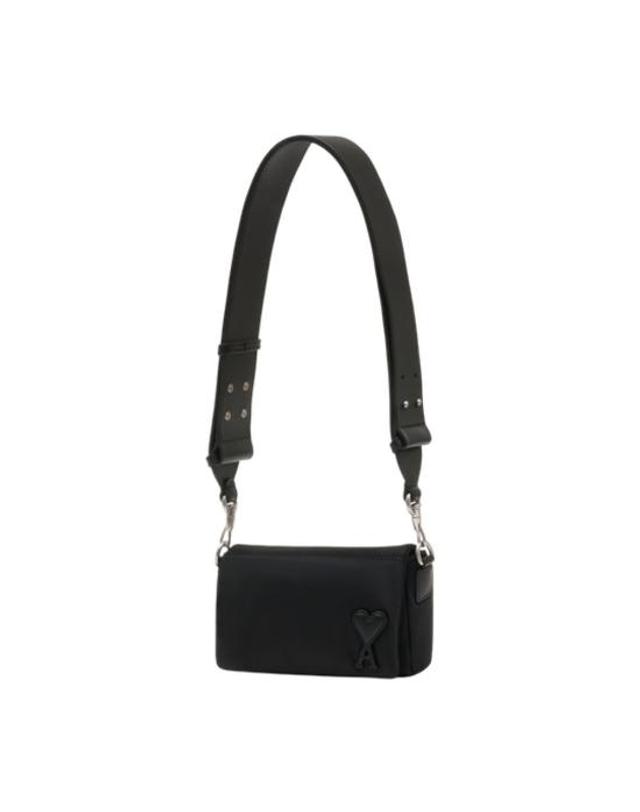 아미 [해외직구] 26SS 아미 톤온톤 하트 로고 나일론 마르셀 런치 박스 백 ULL710 AW0001 001 BLACK 착용컷
