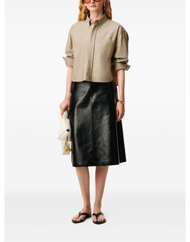 아미 [해외직구] 26SS 아미 톤온톤 하트 로고 크롭 오버사이즈 셔츠 FSH770CO0210 A036 BEIGE TAUPE 착용컷