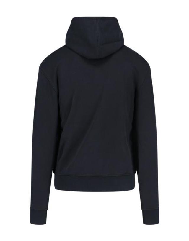 아미 [해외직구] 26FW 아미 스몰 하트 로고 루프백 오가닉 코튼 플리스 후드 BFUSW235 730 001 Black 착용컷