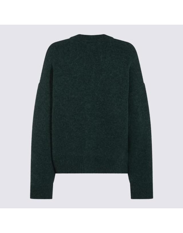 아미 [해외직구] 26FW 아미 빅 하트 로고 알파카 니트 가디건 UKC365 KN0135A279 DARK GREEN 착용컷