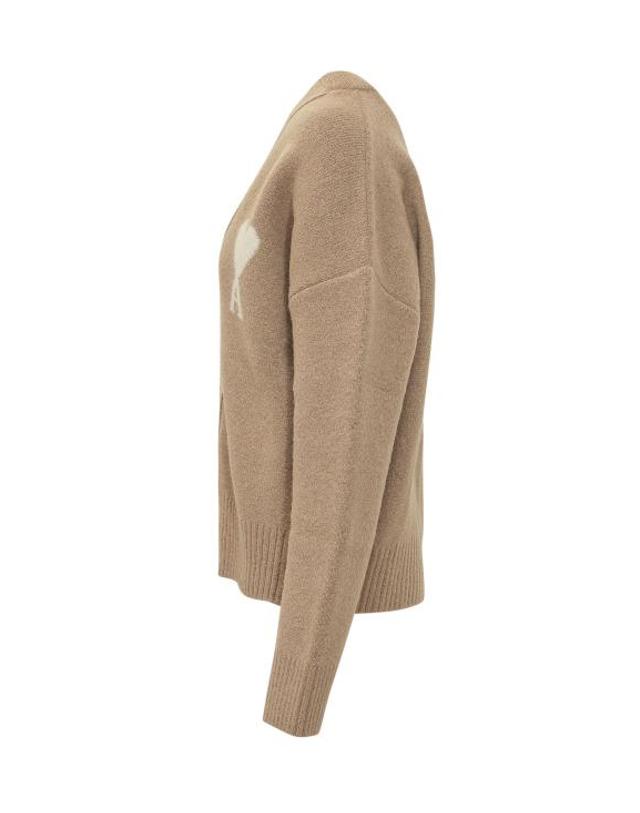 아미 [해외직구] 26FW 아미 빅 하트 로고 알파카 니트 가디건 UKC365KN0135 A278 BEIGE MASTIC 착용컷