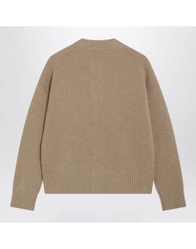 아미 [해외직구] 26FW 아미 ADC 하트 인타르시아 알파카 니트 가디건 UKC366KN0135 Beige 착용컷