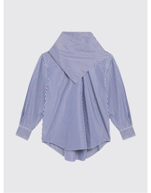 아미 [해외직구] 25FW 아미 울 롱 슬리브 반다나 블라우스 UTP801CO01334 901 Gnawed Blue 착용컷